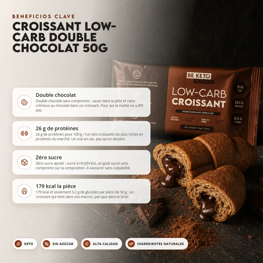 Croissant Bajo en Carbohidratos Doble Chocolate 50g