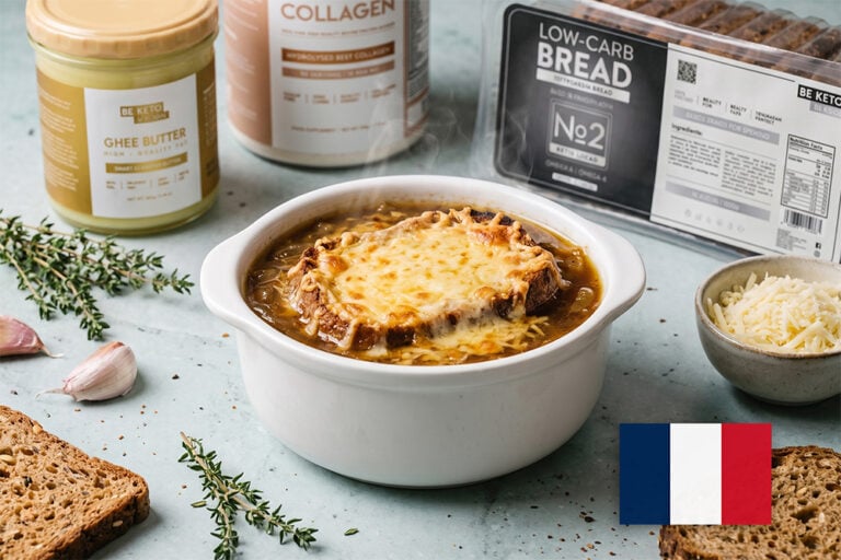 Keto sopa de cebolla francesa
